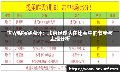 世界锦标赛点评：北京足球队在比赛中的节奏与表现分析