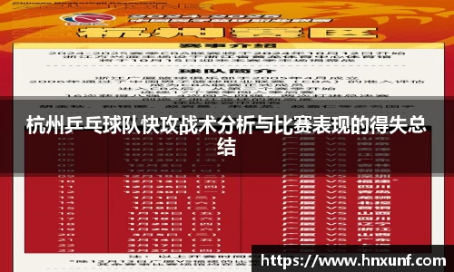 杭州乒乓球队快攻战术分析与比赛表现的得失总结
