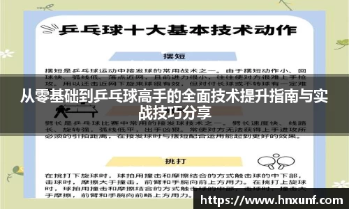 从零基础到乒乓球高手的全面技术提升指南与实战技巧分享